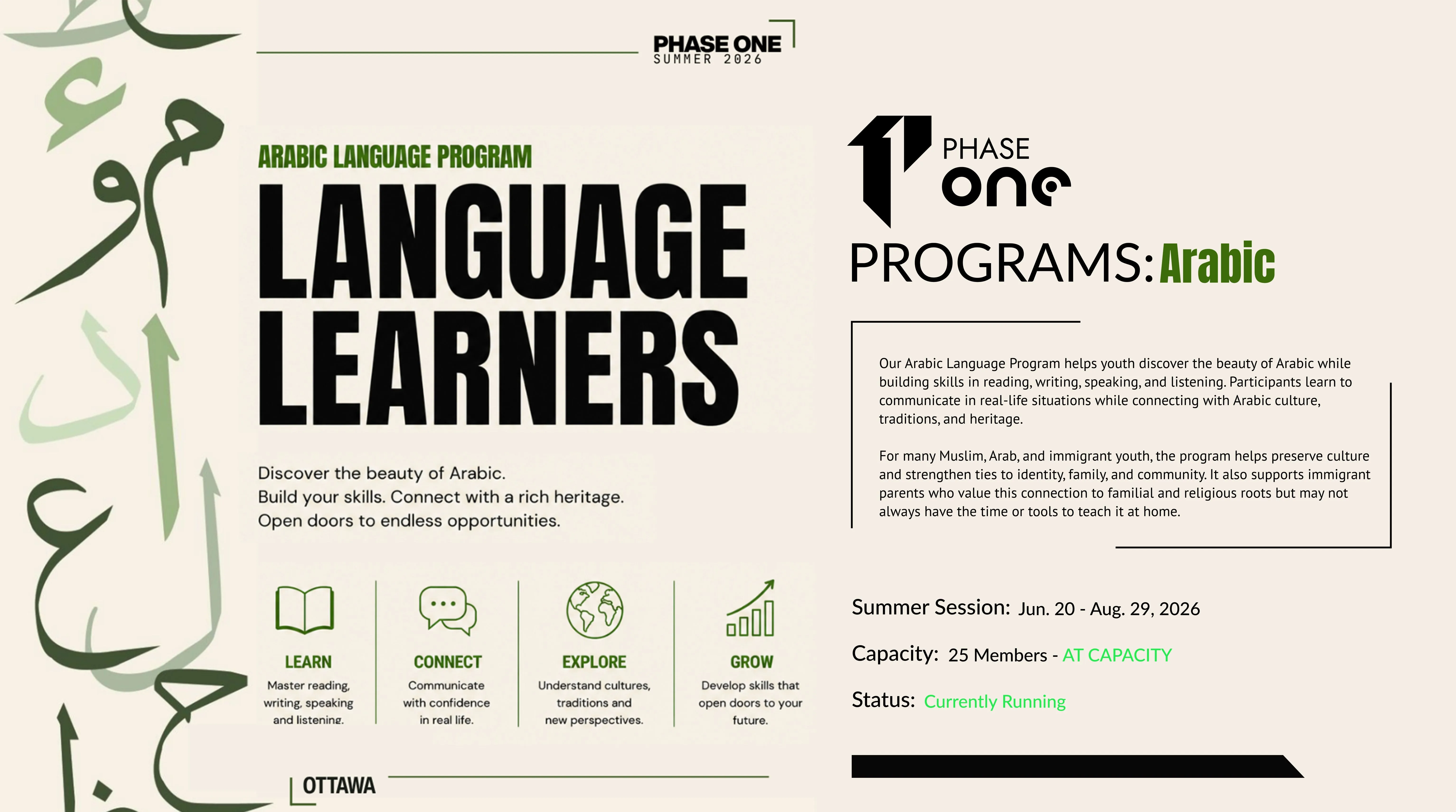 Phase 1 program highlight